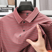 2025夏季男士条纹短袖棉质韩版商务休闲翻领polo衫男薄款男装_503