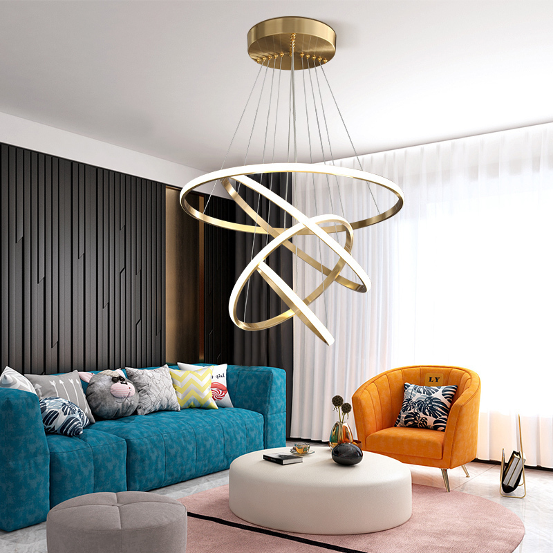 轩尼雅 北欧风格灯具全铜客厅灯简约现代卧室灯饰变色吊灯餐厅网红