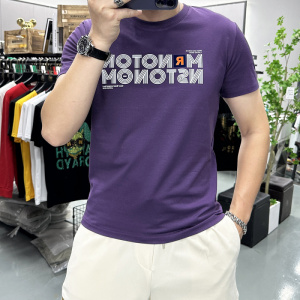 夏季新款时尚欧货短袖体恤男士圆领半袖T恤丝光棉修身上衣潮流ins_1