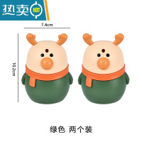 敬平小鹿牙签盒家用个性创意自动弹出按压式牙签筒高颜值轻奢卡通可爱 [2个装]绿色送牙签一包 约1400-150