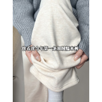 白色糯米裤女秋冬季新款垂感休闲宽松慵懒小个子加绒阔腿裤子_747