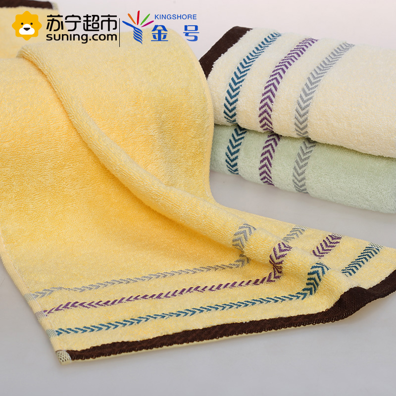 金号(KING SHORE)毛巾家纺纯棉横纹柔软舒适吸水毛巾76*34cm 五条装 100g/条