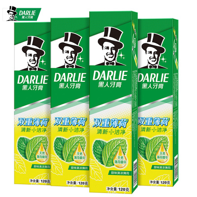 黑人（DARLIE）双重薄荷120g*4清新口气有效防蛀（新旧包装随机发放）