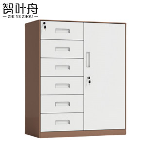 智叶舟办公矮柜偏六抽750*390*900mm台