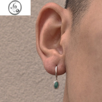 JiMi925银银耳环男高级感潮流个性男款耳圈痞帅ins潮单只男生美式耳钉