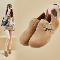 内增高全包勃肯鞋秋季款新款女懒人乐福鞋单鞋复古休闲