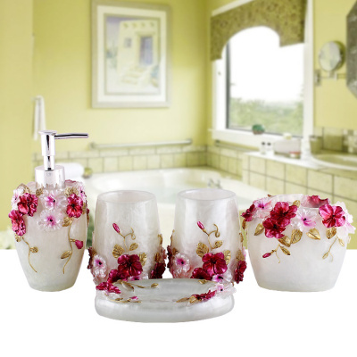 轻奢卫浴五件套卫生间闪电客欧式时尚简约家用浴室洗漱套装组合摆件