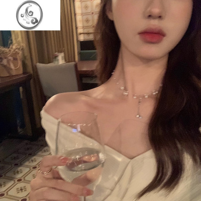 JiMi[蜜桃茶]满天星珍珠项链轻奢小众设计感锁骨链2023新款颈链