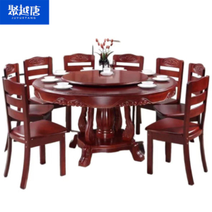 聚越唐(JUYUETANG)餐桌 一桌十椅 1500*1500*750mm