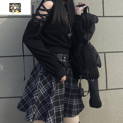 暖青汇胖妹妹设计感显瘦套装早秋新款大码女装胖mm短款卫衣半身裙两件套大码女装