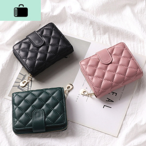 皮折叠小巧钱包女短款卡包一体超薄精致高档大容量多卡位小款潮NEW LAKE