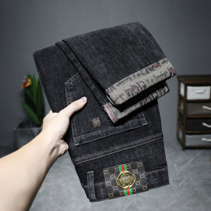 超柔轻奢男士牛仔裤四季款 弹性牛仔裤男生 个性潮牌学生裤子修身