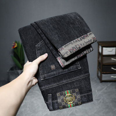 超柔轻奢男士牛仔裤四季款 弹性牛仔裤男生 个性潮牌学生裤子修身