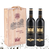 二瓶带礼袋 法国原酒进口红酒峰菲庄园嘉伦堡干红葡萄酒