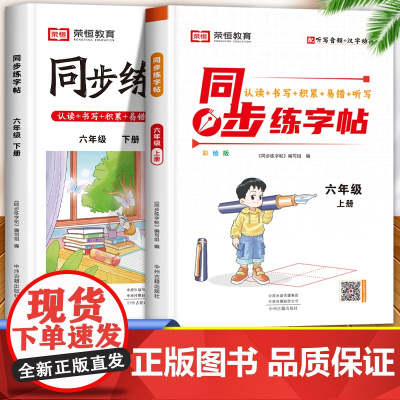 六年级练字帖每日一练 小学6上册下册部编版语文同步字帖练字人教版小学生专用楷书的写字课课练同步练习册生字抄写本课本教材临