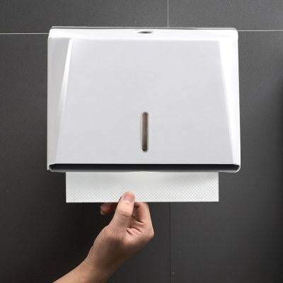 酒店洗手间擦手纸盒厕所纸巾盒免打孔壁挂式卫生间厨房防水抽纸盒大师加厚版钢琴白打孔款