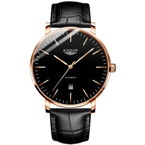 卡梭(KASSAW)手表男自动机械表时尚商务时装表超薄皮带日历男表K862G