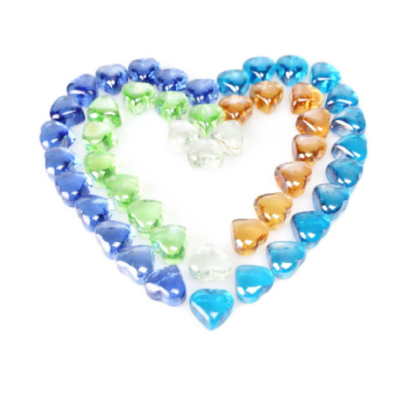 水族箱鱼缸造景石头心型造型彩石玻璃养鱼花水培植物缸假山装饰