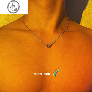 JiMiNFF小蛮腰高级设计感钛钢轻奢项链男ins简约嘻哈潮百搭小众锁骨链 银色小蛮腰