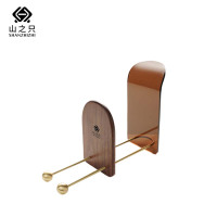 山之只 收纳架 胡桃木伸缩书立 MZ0139 个