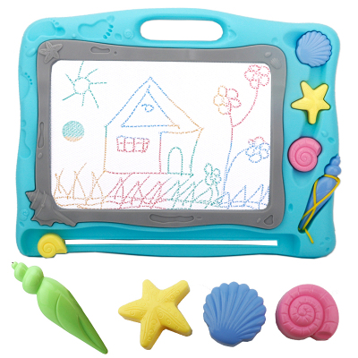 品帅儿童磁性画画板彩色写字板宝宝家用磁力涂鸦板小孩黑板婴幼儿早教1-3岁教具深蓝色