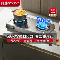 帅康(sacon)L01燃气灶台式双眼灶5.0kW大火力免开孔易清洁面板单灶具家用炉具打火炉灶双灶煤气炉台式煤气灶天然气