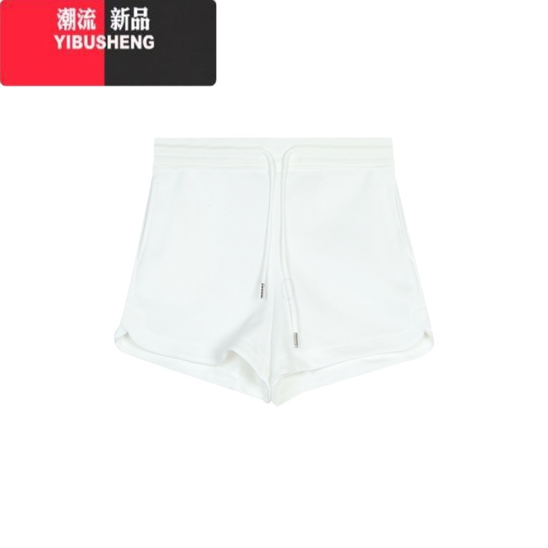 YIBUSHENG灰色运动短裤辣妹热裤白色休闲裤女装季高腰直筒裤百搭黑色裤子