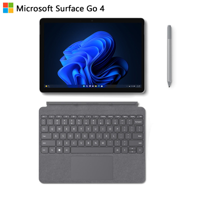 [配原装亮铂金键盘+触控笔]微软Surface Go4 10.5英寸 二合一平板电脑 亮铂金 N200 8G 256G 人脸识别 学生平板 轻薄笔记本