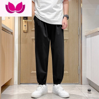 七斓冰丝裤子韩版潮流ins宽松九分休闲裤男士夏季薄款百搭束脚哈伦裤