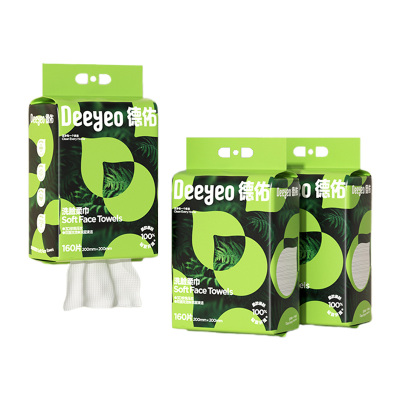 德佑洗脸巾160抽*3包加大加厚柔软亲肤悬挂A版ZHZ01280