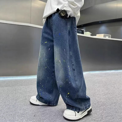 儿童装男童春装裤子2026新款男孩痞帅牛仔裤春季长裤中大童春秋款