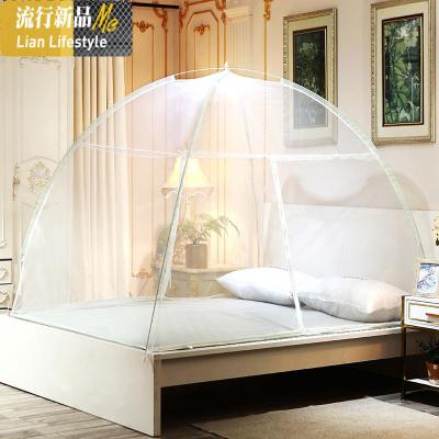 免安装蒙古包蚊帐1.5米1.8米通用双人床家用二加密加厚学生宿舍 三维工匠
