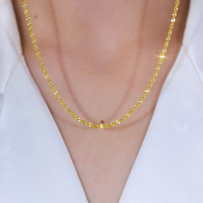 金色满天星项链女小众设计波光粼粼时尚百搭个性高级感锁骨链颈链送女朋友老婆情人节七夕生日礼物