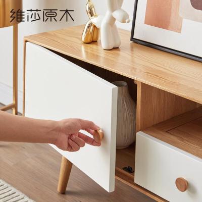森美人北欧全实木现代简约电视柜地柜时尚小户型客厅家具