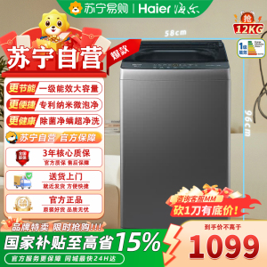 海尔(Haier)波轮洗衣机XQB120-BZ20P0家用全自动大容量 直驱一级能效纳米微泡净超净洗
