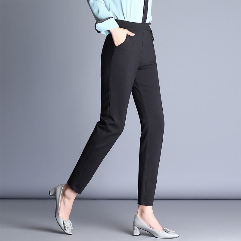 2018秋冬新款女裤子韩版宽松高腰长裤大码休闲西装裤小脚哈伦裤CYLLCY