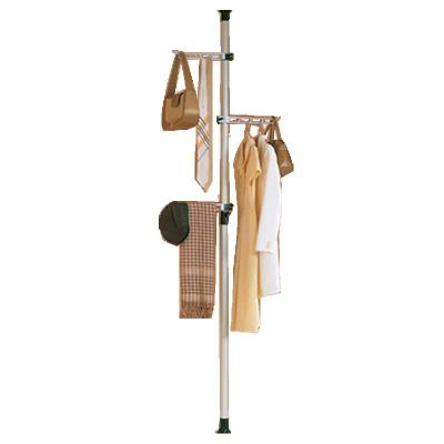 顶天立地挂晾衣架落地伸缩升降单杆室内阳台不锈钢活动天地杆晾衣杆不锈钢单立杆4白翅膀