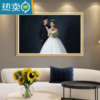敬平定制婚纱照相框放大挂墙洗照片加全家福相片打印主结婚照挂画制作 香槟金 24寸(40*60cm 横竖通用)
