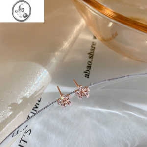 JiMi玫瑰金银耳钉999银银养耳时尚气质耳饰轻奢高级感2023年新款耳环