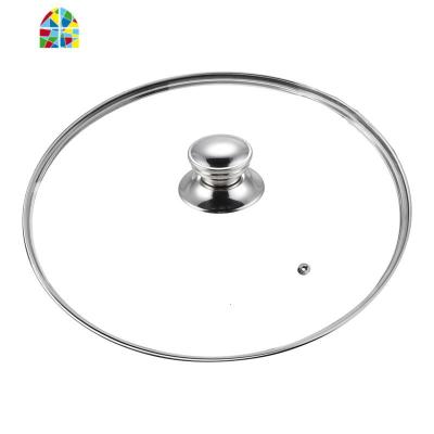 不锈钢锅盖盖家用把手钢化透明34cm/32cm炒锅盖帽28cm FENGHOU 34单组合盖送可立手柄