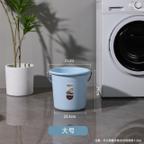 水桶家用手提塑料加厚储水用桶学生宿舍用洗澡带盖洗衣小圆桶洗车 大号水桶-蓝色