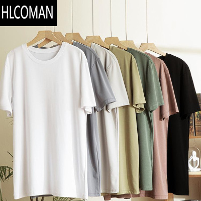HLCOMAN高品质男士休闲圆领短袖纯色T恤宽松显瘦百搭上衣225 G22407