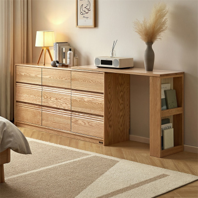 全友家居 斗柜卧室床边置物柜实木六斗柜客厅边柜收纳储物柜子