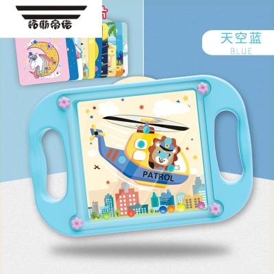 拓斯帝诺儿童平衡滚珠掌上游戏轨道迷宫平板走珠玩具益智专注力训练幼儿园蓝色-大号（10张故事卡片）儿童迷宫