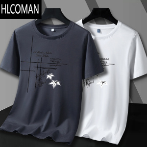 HLCOMAN夏季上班工作服薄款男装干活穿的耐脏耐磨短袖t恤工人速干半截袖