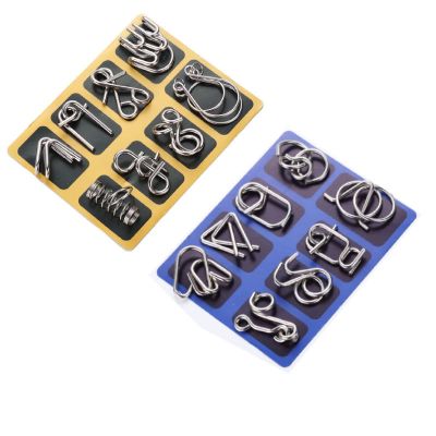 智力扣8件套ABC孔明锁九连环系列高难度解环解扣铁环减压益智玩具A款加C款16件