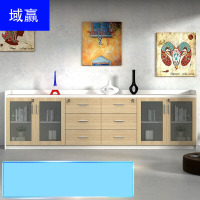 域赢茶水柜文件柜矮柜档案柜办公柜储物柜2400*400*800mm(玻璃门)