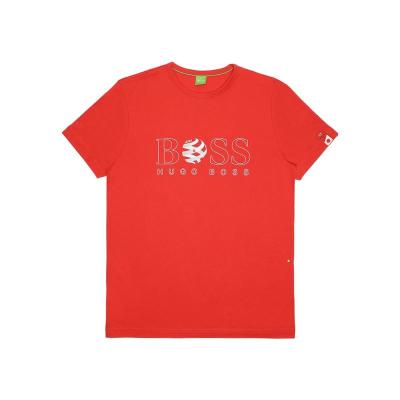 红色圆领短袖T恤男装百搭基础款休闲纯色夏季透气舒适男上衣