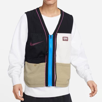 NIKE耐克马甲运动休闲舒适梭织男装背心FJ7683-010 Z