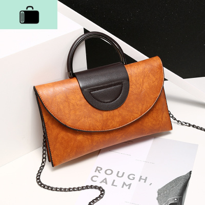 新款拼色单肩包女手拿包多色简约包包斜挎韩版女学生手提包链条包NEW LAKE女士单肩包